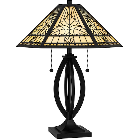 Quoizel Tiffany Table Lamp Tiffany 2 Lights Matte Black TF6151MBK